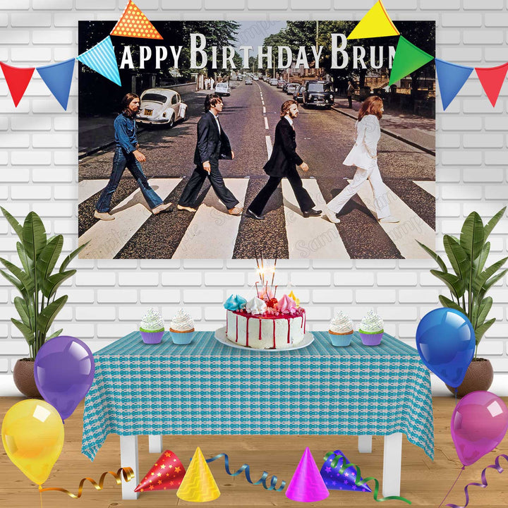 Beatles Birthday Banner Personalized Party Backdrop Decoration