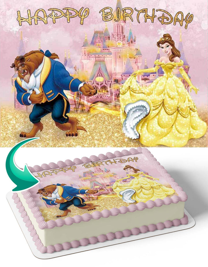 Disney Princess Edible Image Cake Topper Round Frosting Icing Party  Decoration