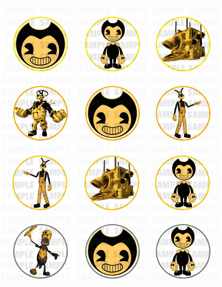 Bendy and the Ink Machine Edible Cupcake Toppers