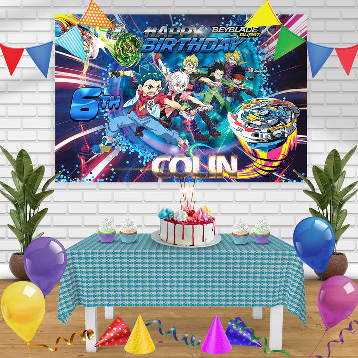 Beyblade 1 Birthday Banner Personalized Party Backdrop Decoration