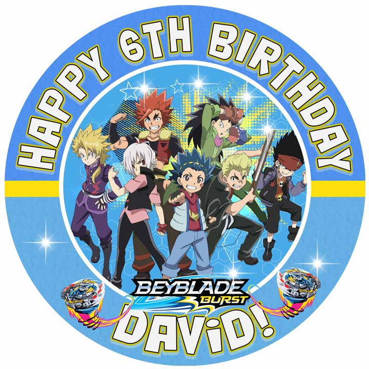 Beyblade Burst Edible Cake Toppers Round