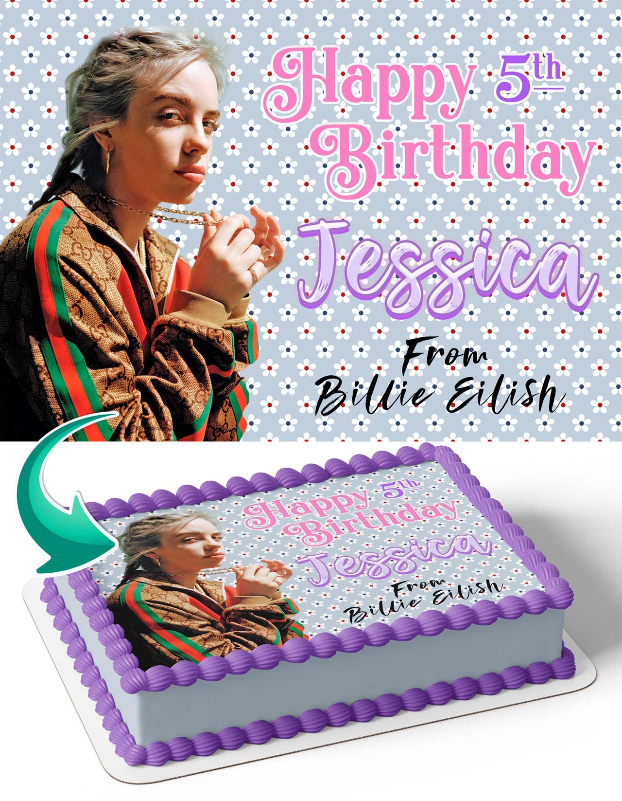 Billie Eilish Edible Cake Toppers Ediblecakeimage