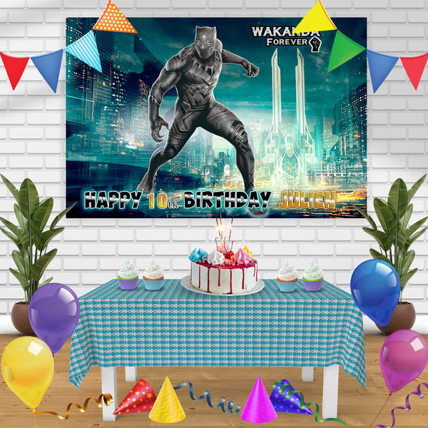 Black Panther 2 Birthday Banner Personalized Party Backdrop Decoration