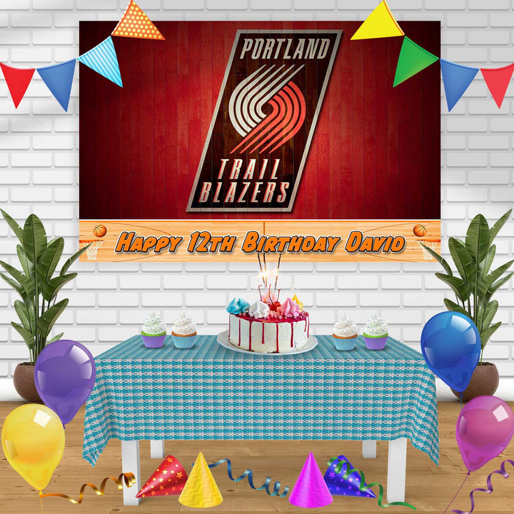 BLAZERS Birthday Banner Personalized Party Backdrop Decoration