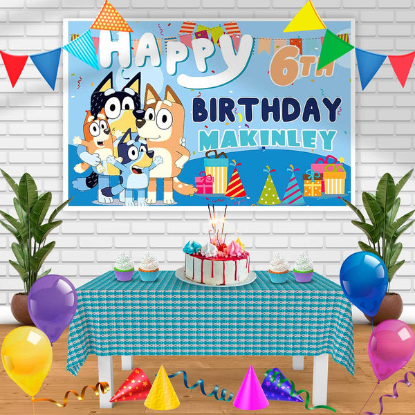 Bluey Kids Lk Birthday Banner Personalized Party Backdrop Decoration