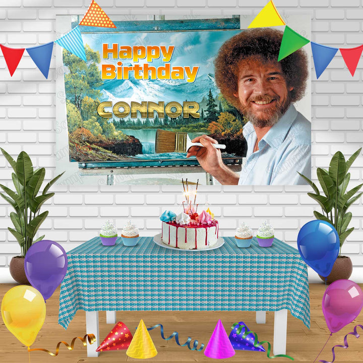 Bob Ross Birthday Banner Personalized Party Backdrop Decoration