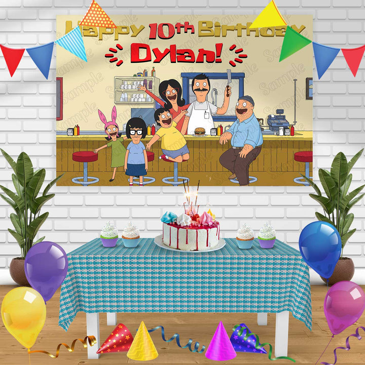 Bobs Burgers Birthday Banner Personalized Party Backdrop Decoration