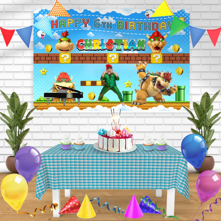 Bowser Jack Black Bn Birthday Banner Personalized Party Backdrop Decoration