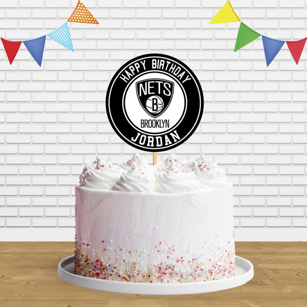 Brooklyn Nets Cake Topper Centerpiece Birthday Party Decorations