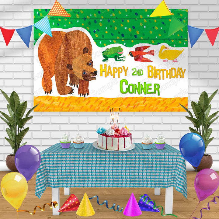 Brown Bear Brown Bear What Do You See Birthday Banner Personalized Party Backdrop Decoration