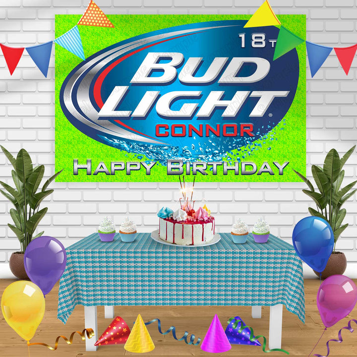 Bud Light Birthday Banner Personalized Party Backdrop Decoration