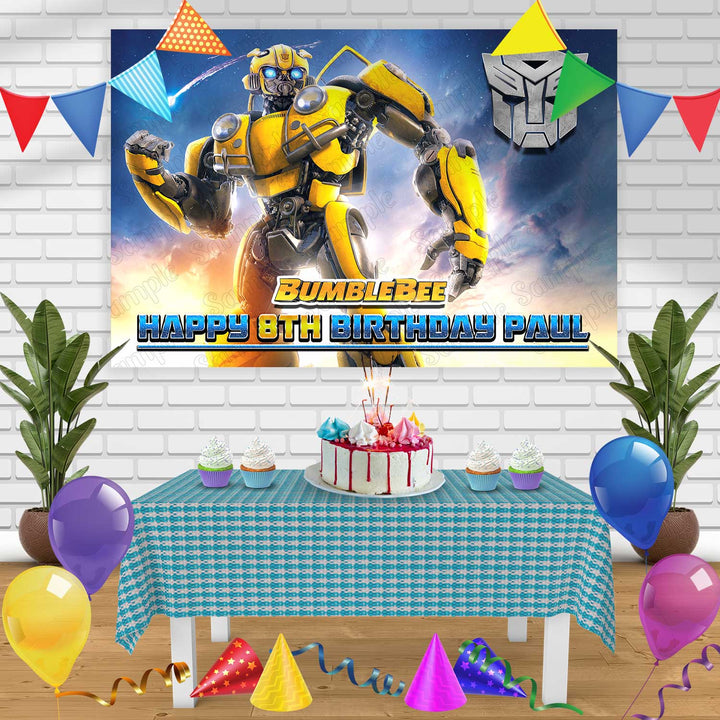 Bumblebee Movie 2018 Birthday Banner Personalized Party Backdrop Decoration