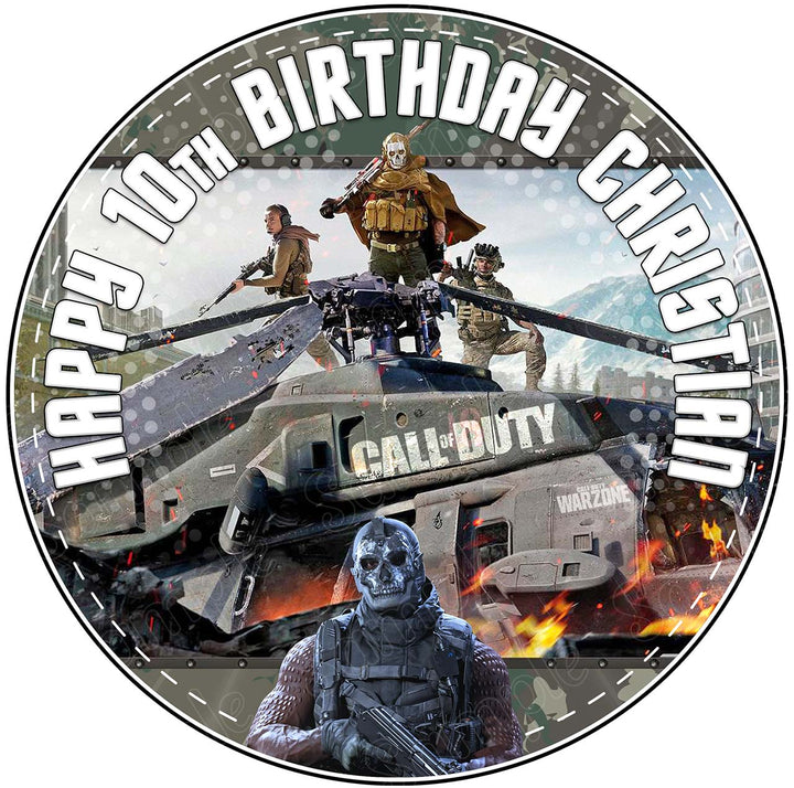 Call Of Duty War Zone Rd Edible Cake Toppers Round