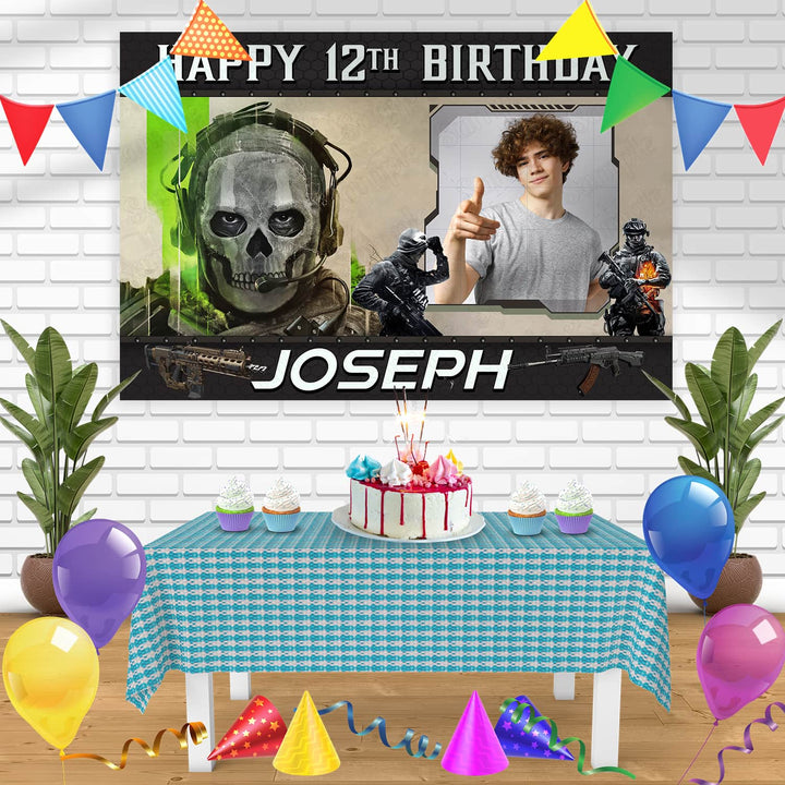 Call of Duty Warzone Frame Birthday Banner Personalized Party Backdrop Decoration