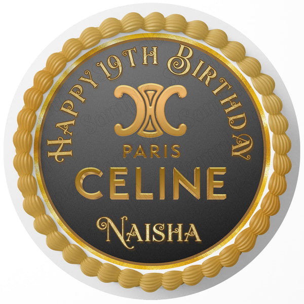 Celine Luxury Fashion Rd Edible Cake Toppers Round