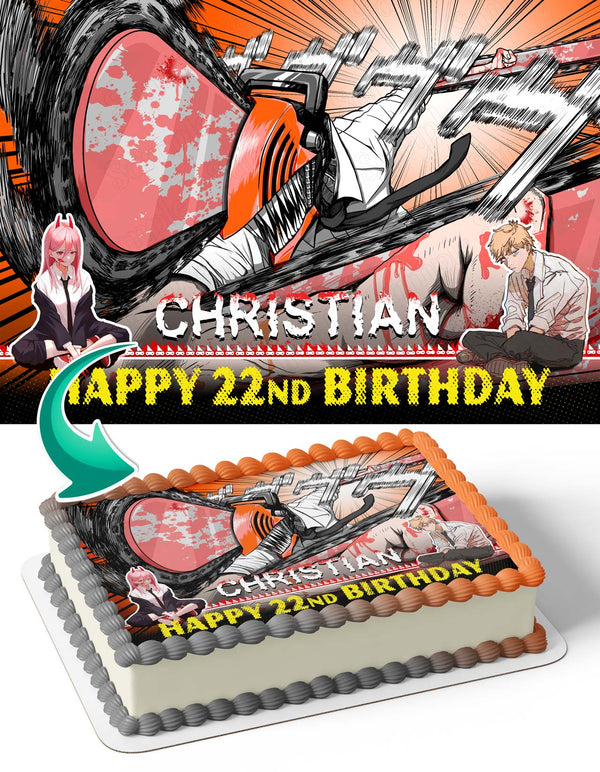 Chainsaw Man Edible Cake Toppers