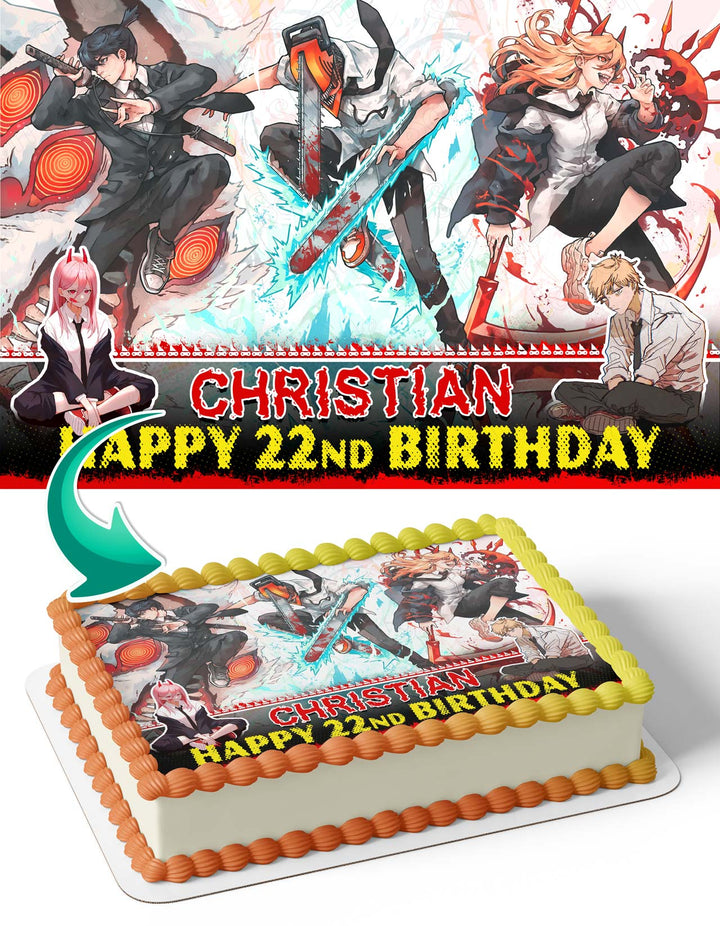 Chainsaw Man CH Edible Cake Toppers