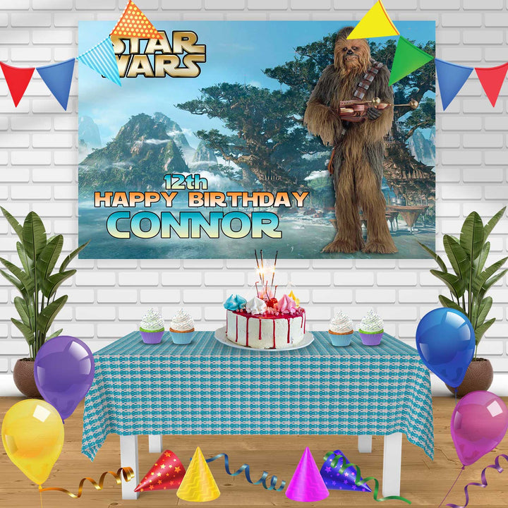 Chewbacca Birthday Banner Personalized Party Backdrop Decoration