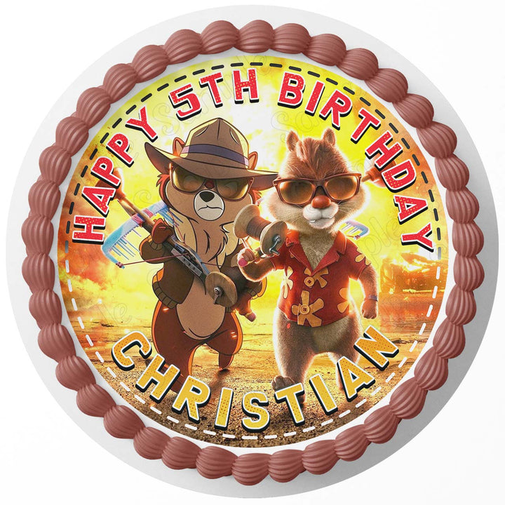 Chip and Dale Rescue Rangers RD Edible Cake Toppers Round
