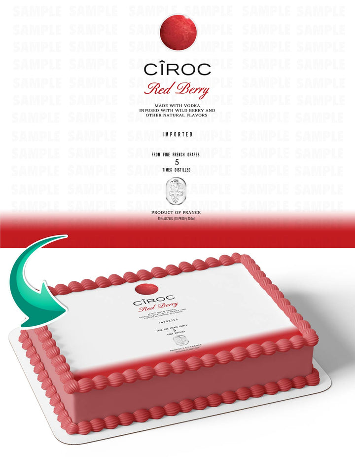 Ciroc Red Berry Vodka Edible Cake Toppers