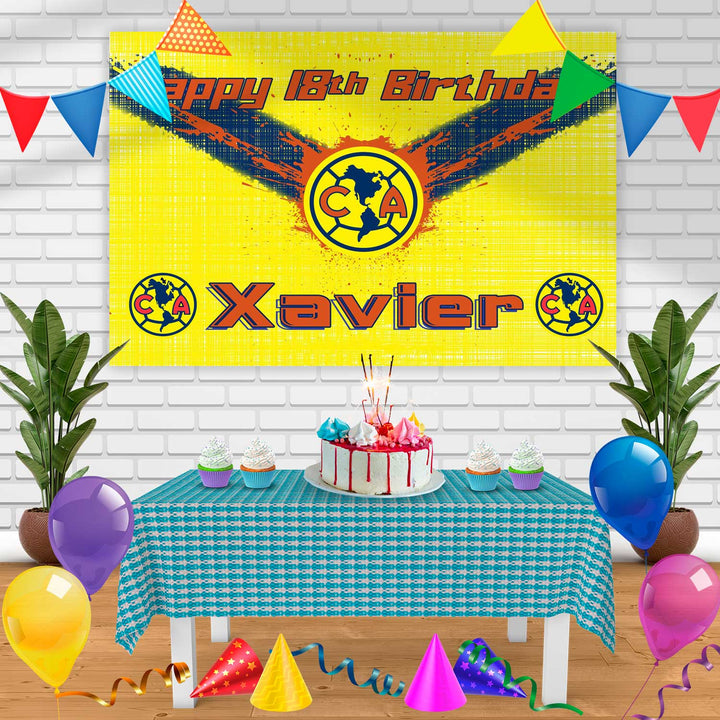 Club America Birthday Banner Personalized Party Backdrop Decoration