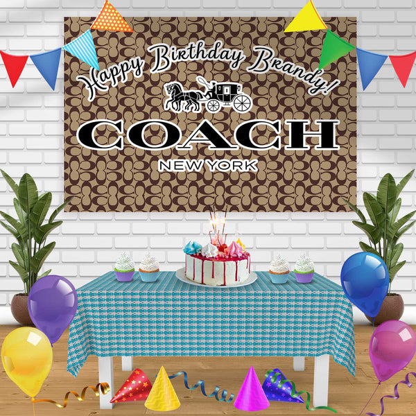 Coach New York Birthday Banner Personalized Party Backdrop Decoration