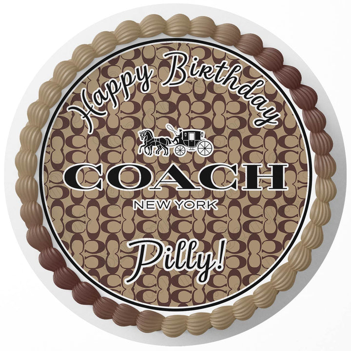 Coach New York Rd Edible Cake Toppers Round