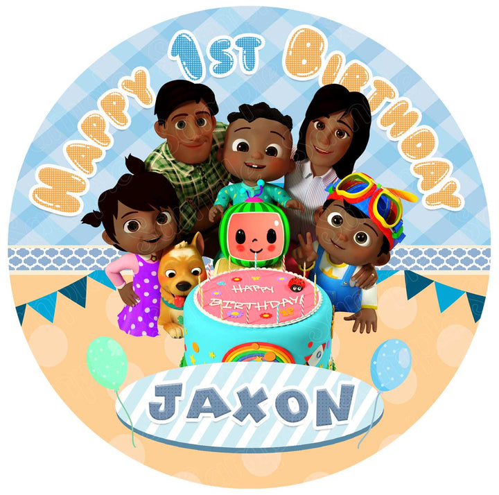 CocoMelon African American Edible Cake Toppers Round