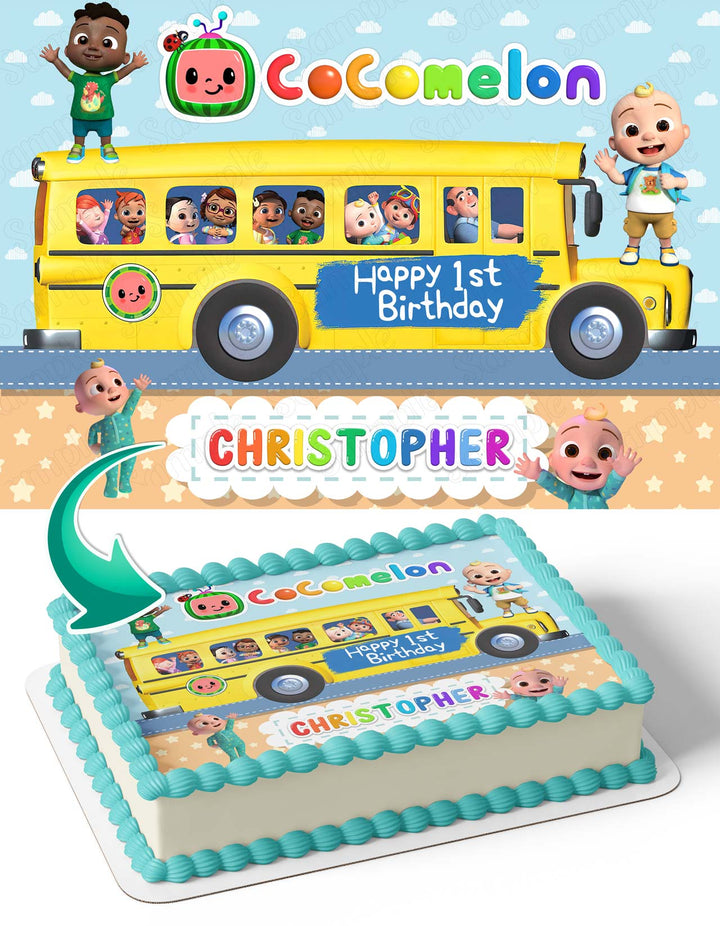 Cocomelon Bus Friends Edible Cake Toppers