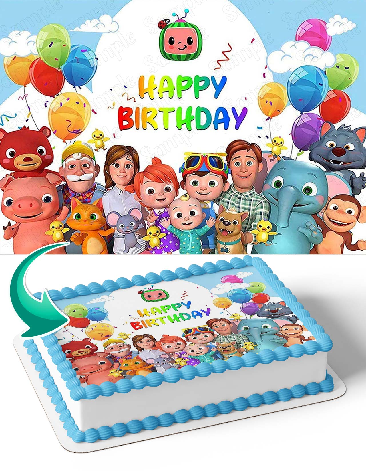 Cocomelon Cartoon Baby BC Edible Cake Toppers – Ediblecakeimage