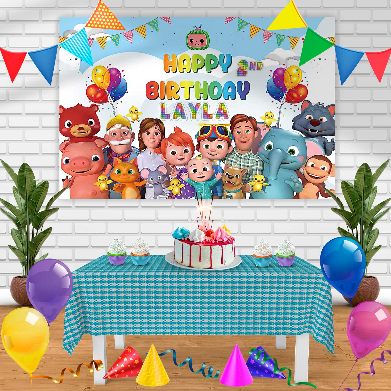 Cocomelon Coco Melon Nursery Ki Birthday Banner Personalized Party Bac ...