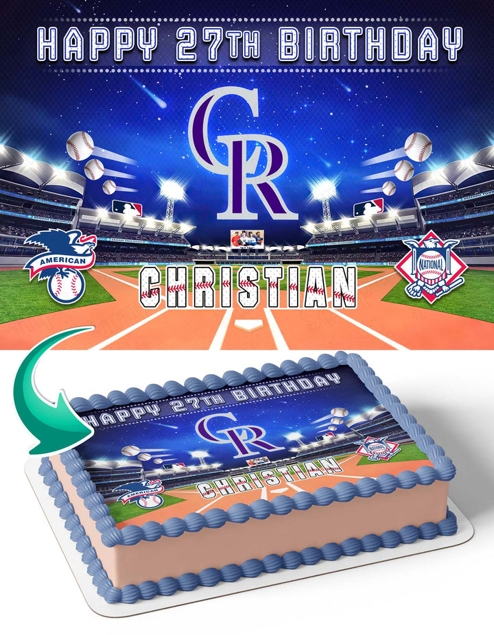 Colorado Rockies Baseball Edible Cake Toppers