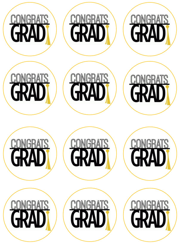 congrats grad Edible Cupcake Toppers