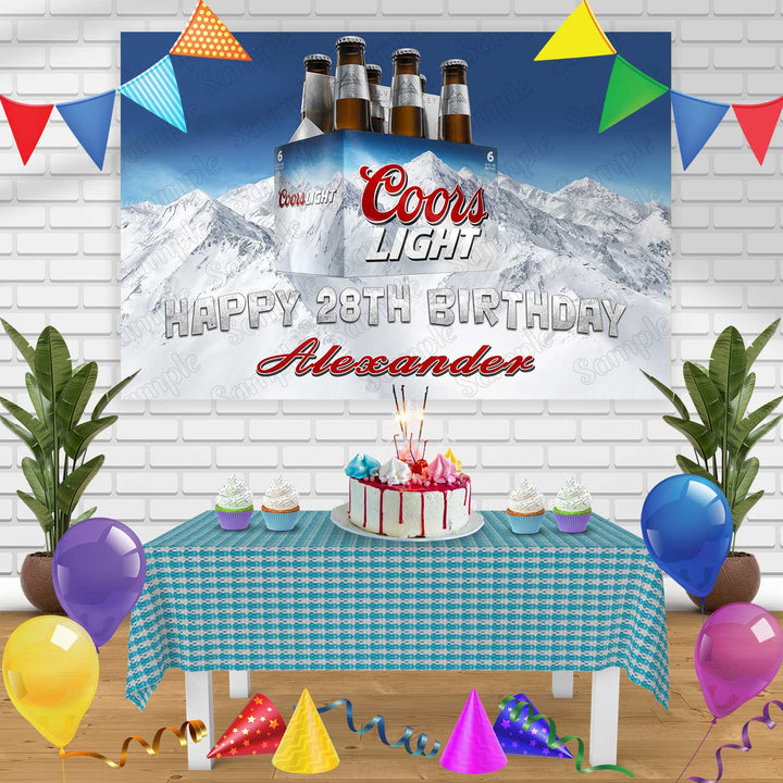 Coors Light Birthday Banner Personalized Party Backdrop Decoration