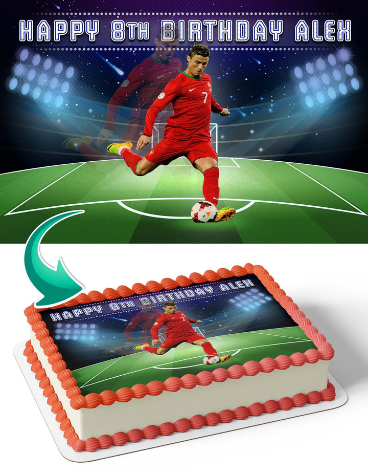 Cristiano Ronaldo CR7 Star Soccer Edible Cake Toppers