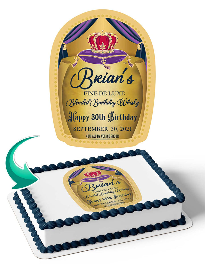 Crown Royal Whisky Original Liquor Edible Cake Toppers