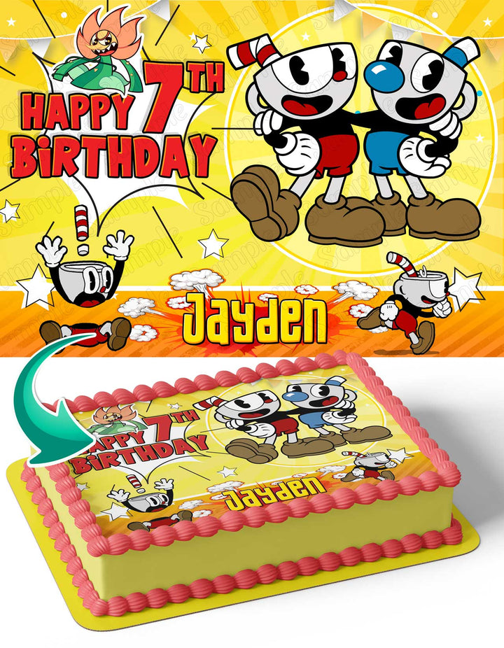 Cuphead Edible Cake Toppers