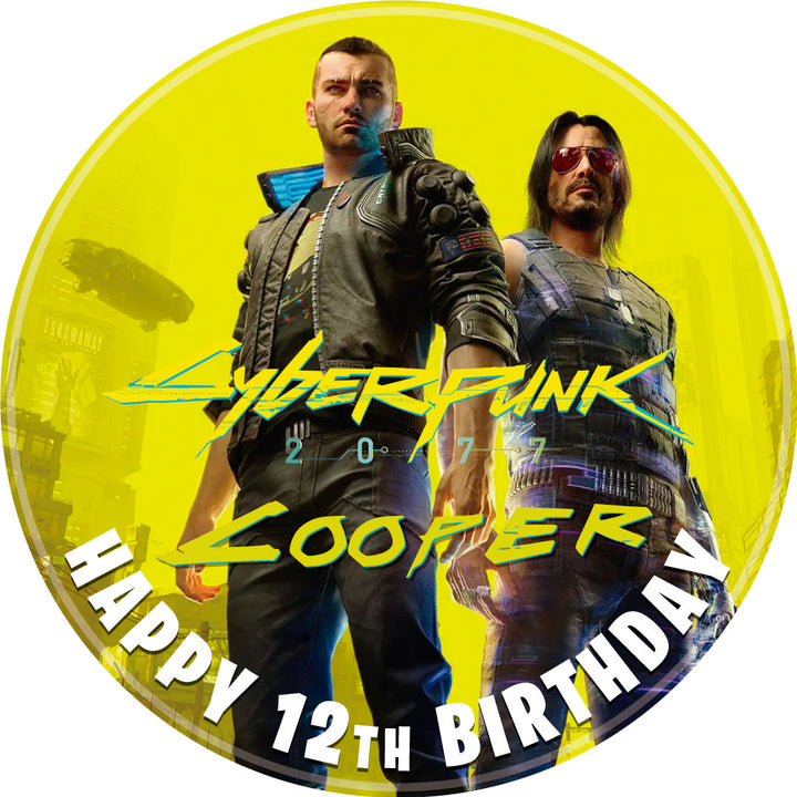 Cyberpunk 2077 Edible Cake Toppers Round