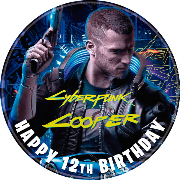 Cyberpunk 2077 Edible Cake Toppers Round