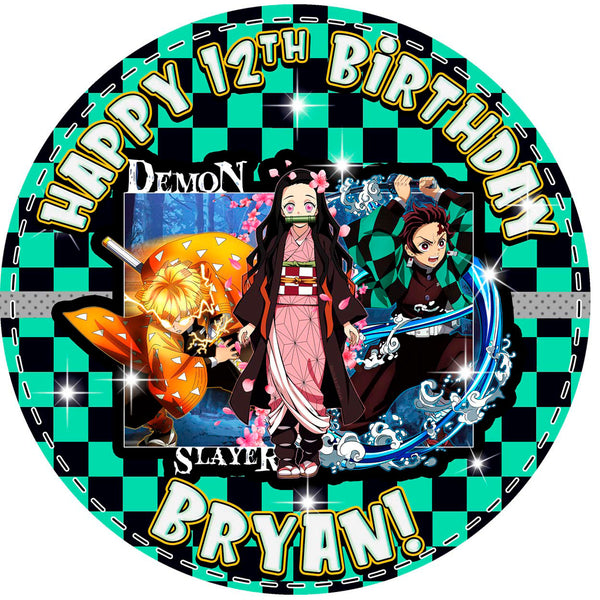 Demon Slayer Kimetsu No Yaiba Edible Cake Toppers Round