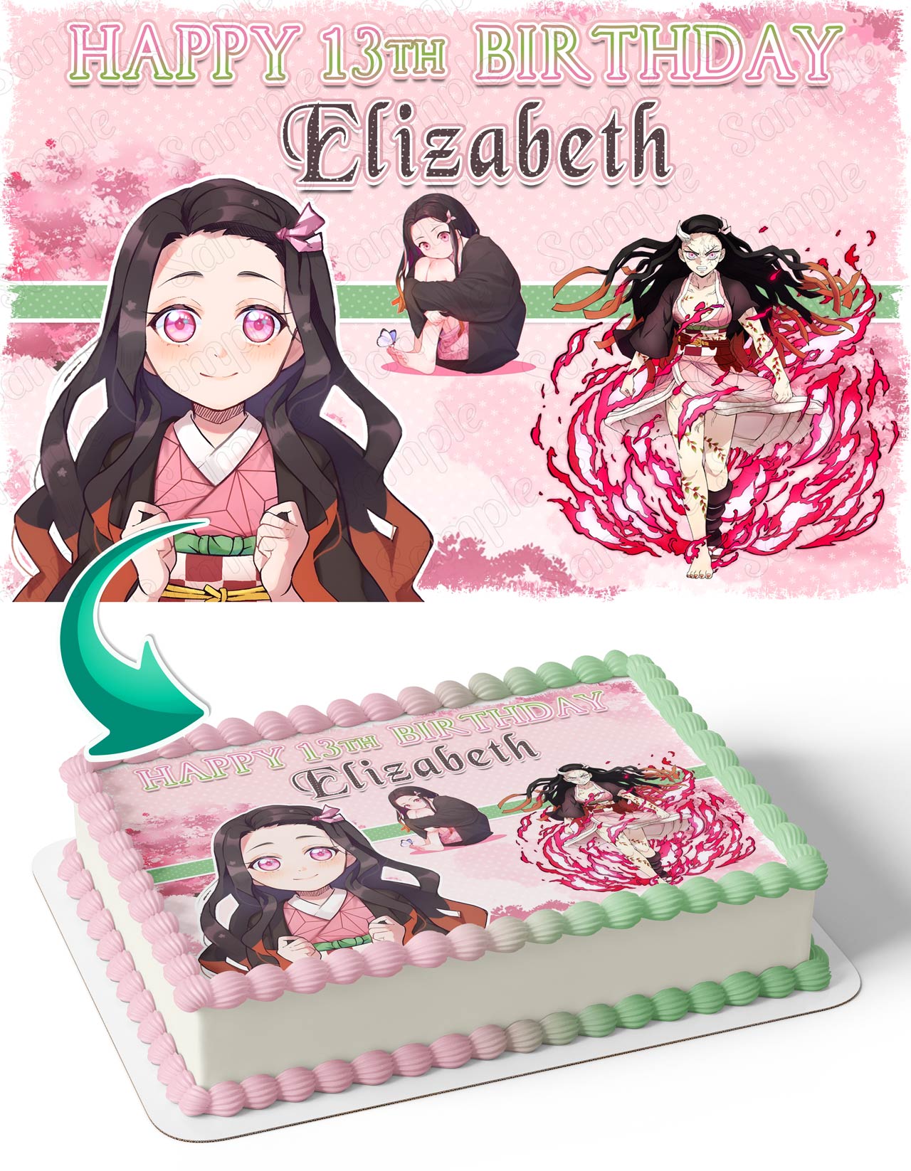 Demon Slayer Season 3 Nezuko Edible Cake Toppers – Ediblecakeimage