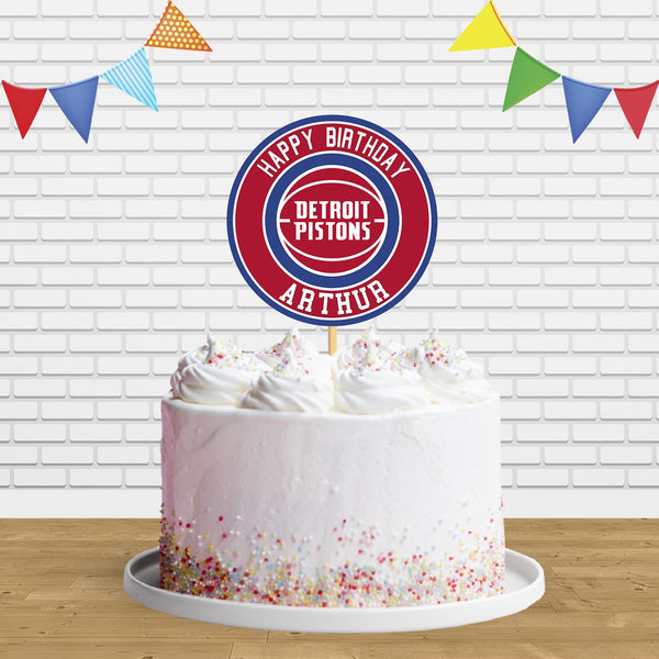 Detroit Pistons Cake Topper Centerpiece Birthday Party Decorations