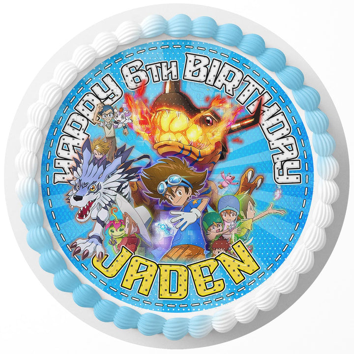 Digimon Adventures Kids Edible Cake Toppers Round
