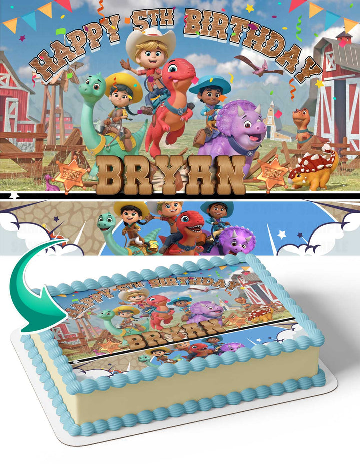 Printable Personalized Dino Ranch Cake Topper Dino Ranch -  Portugal