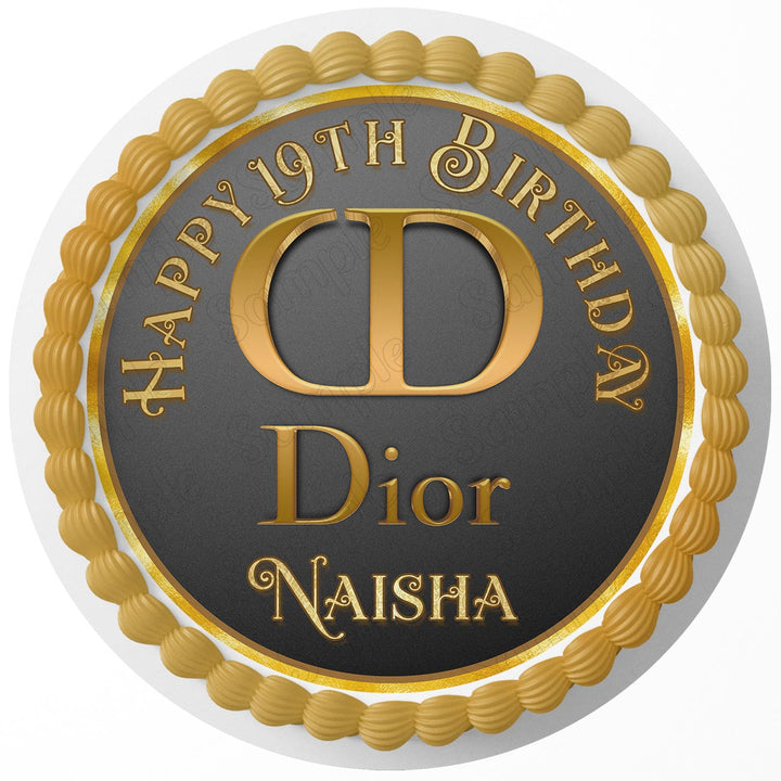 Dior Luxury Fashion Rd Edible Cake Toppers Round