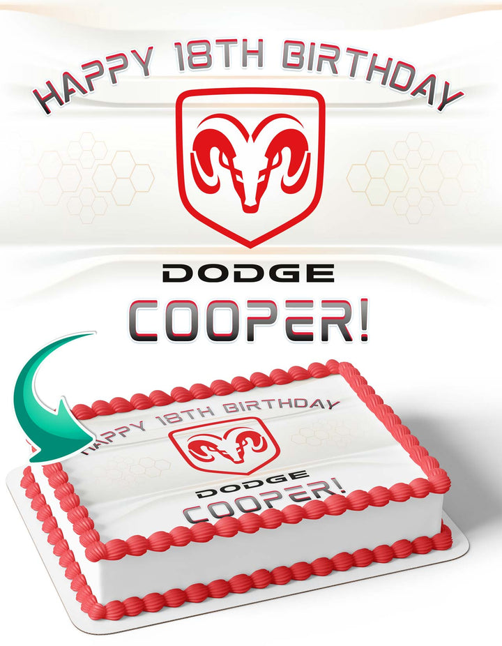 Dodge Cars Edible Cake Toppers