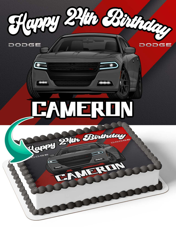Dodge Charger Edible Cake Toppers