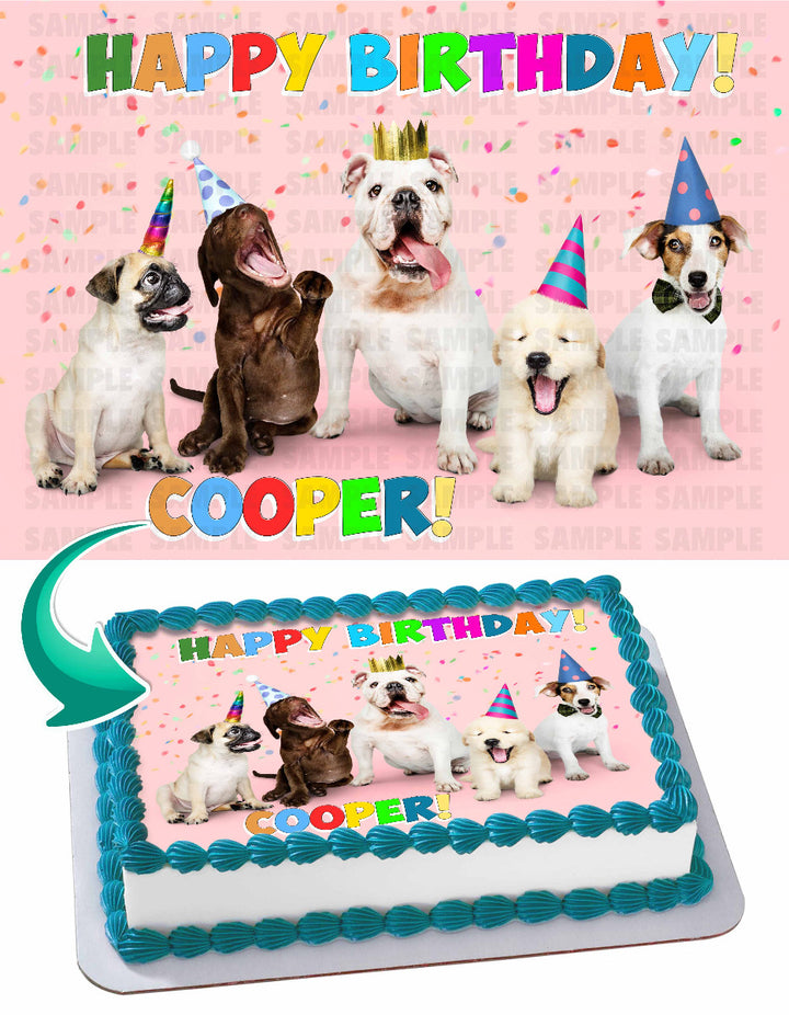 Dog Birthday Edible Cake Toppers