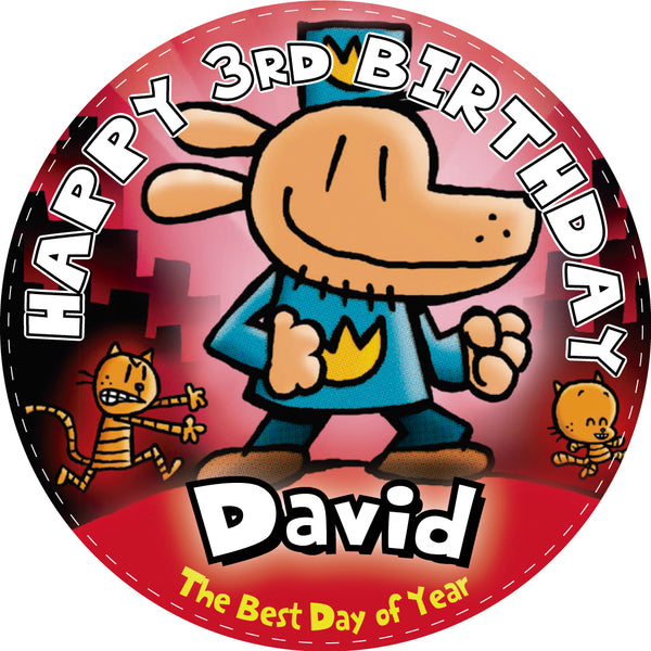 Dogman Edible Cake Toppers Round