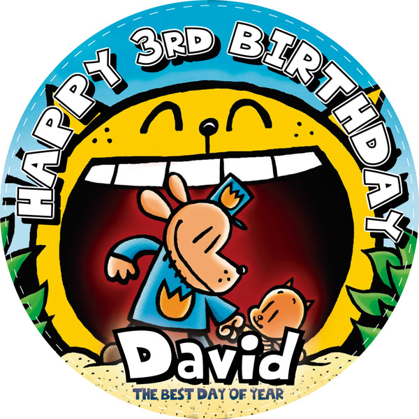 Dogman Edible Cake Toppers Round